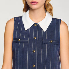 Sandro / Mini striped dress Navy / Ecru