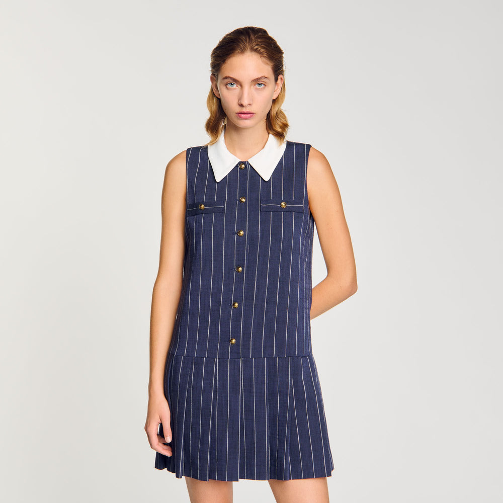 Sandro / Mini striped dress Navy / Ecru