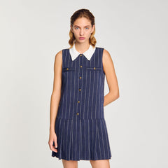 Sandro / Mini striped dress Navy / Ecru