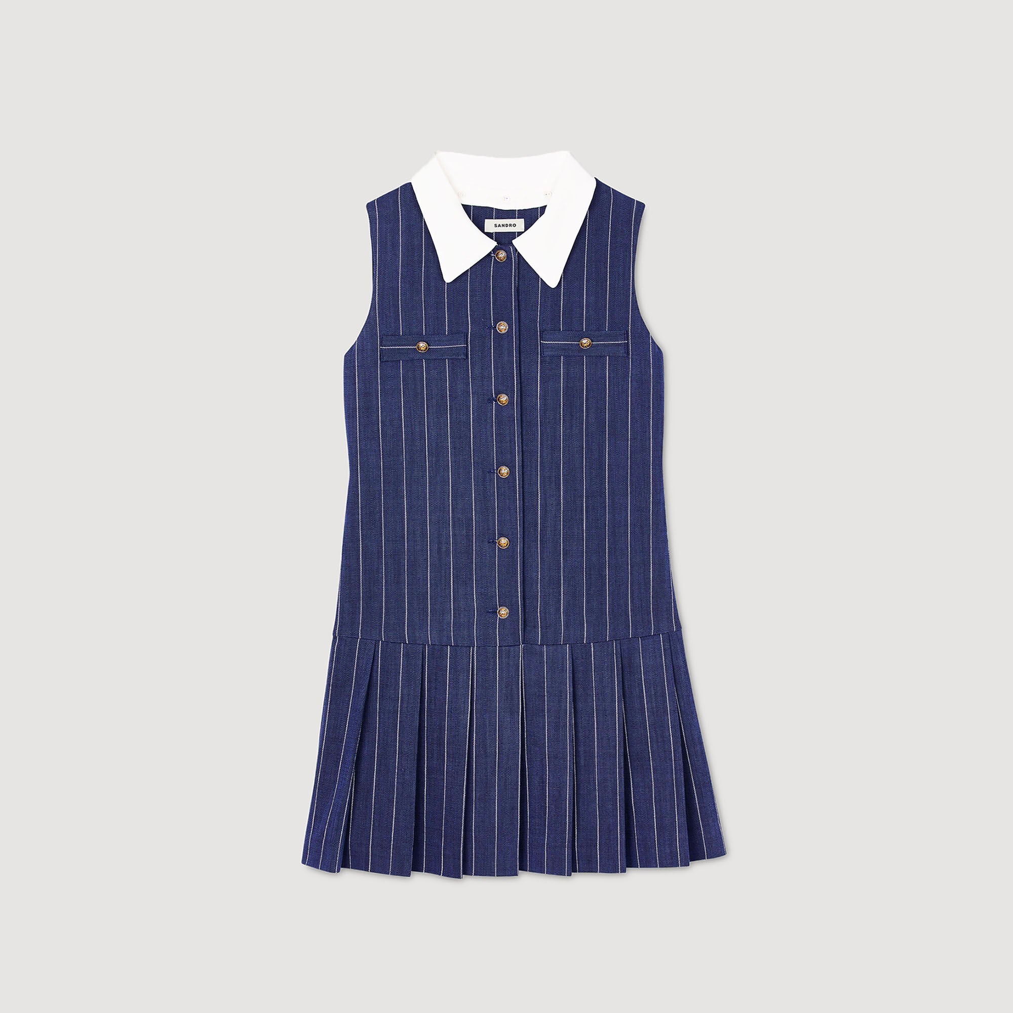Sandro / Mini striped dress Navy / Ecru