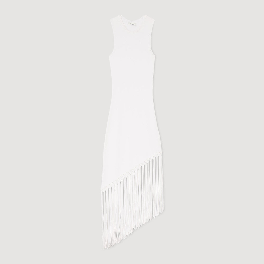 Sandro / Fringed crochet dress White