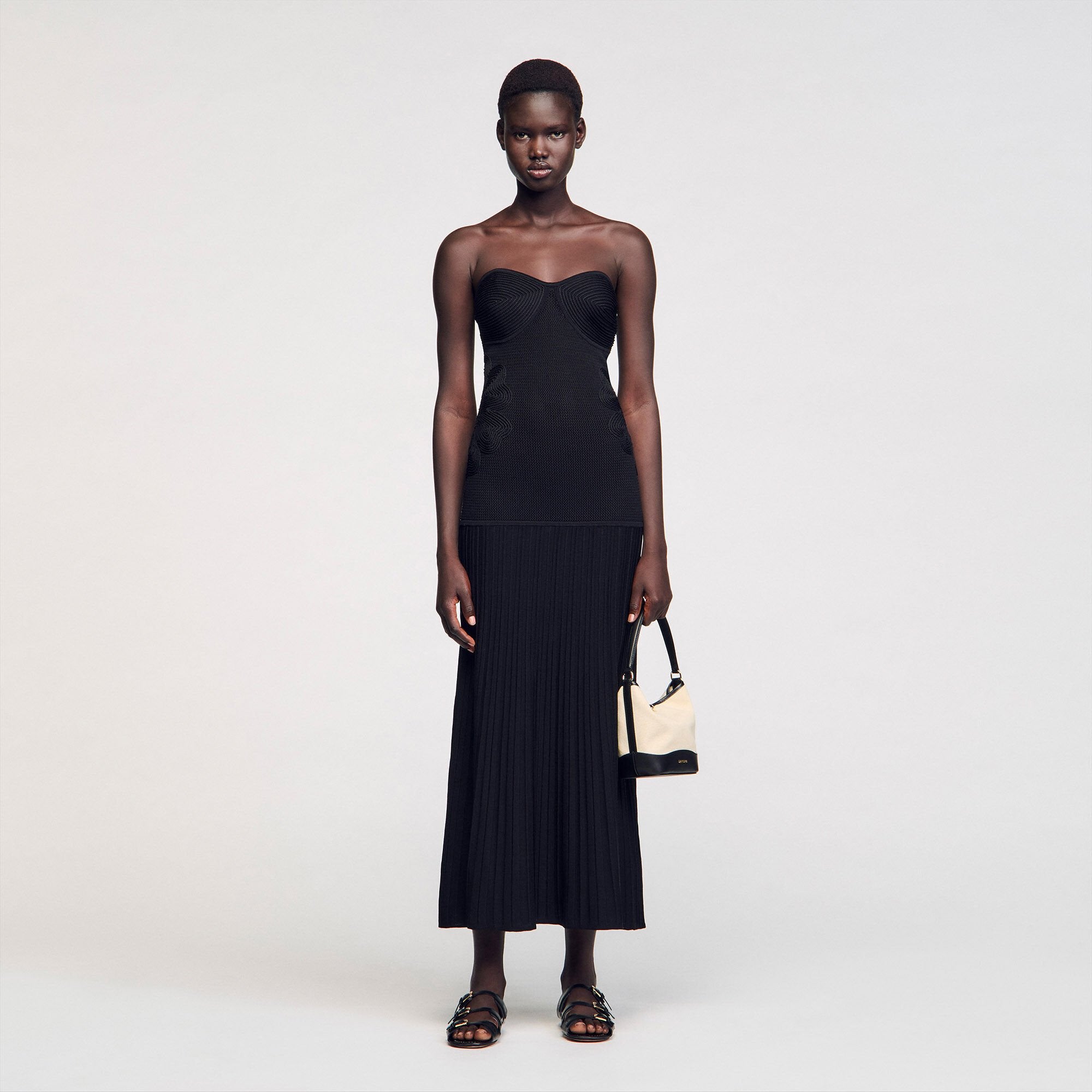 Sandro / Bustier knit dress Black