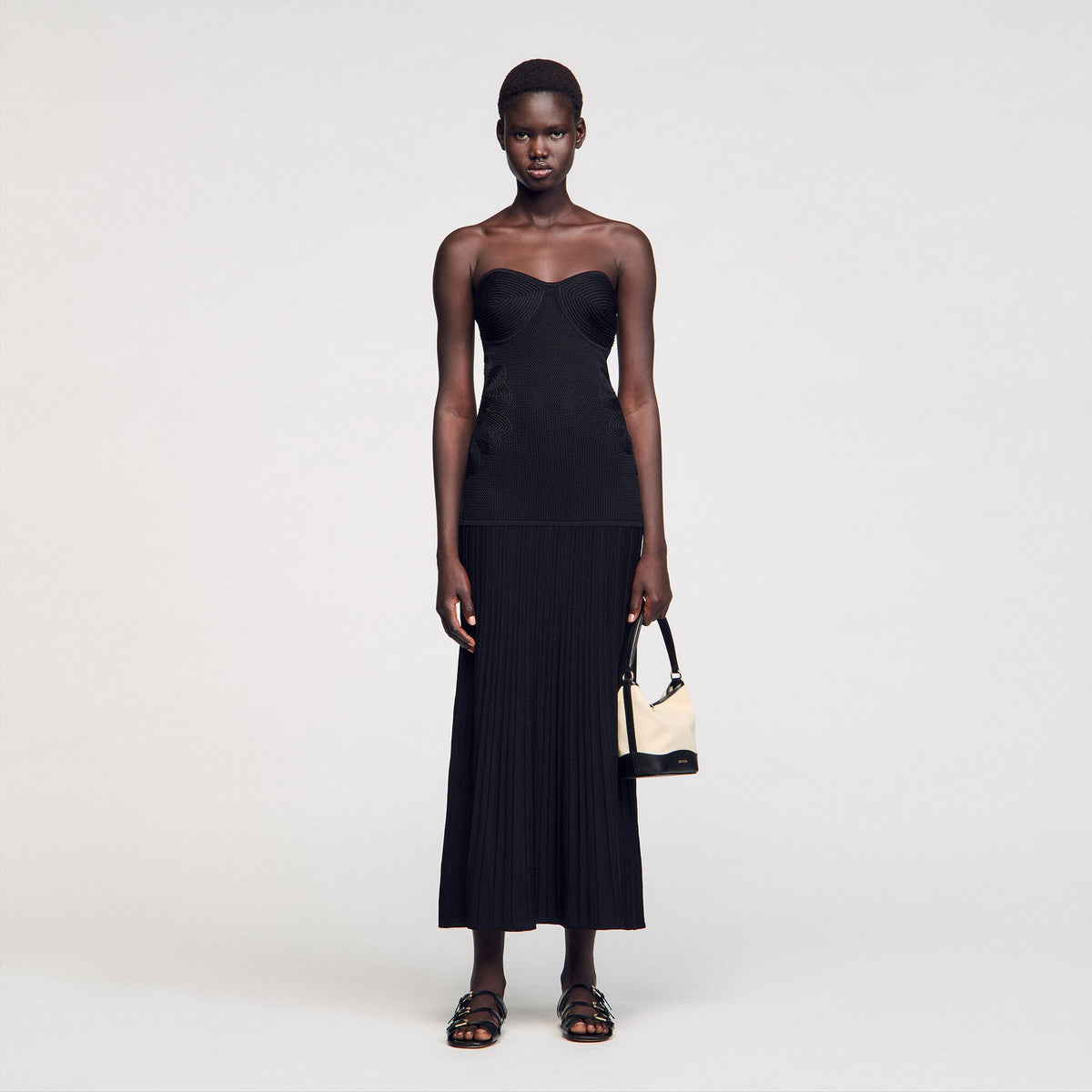 Sandro / Bustier knit dress Black
