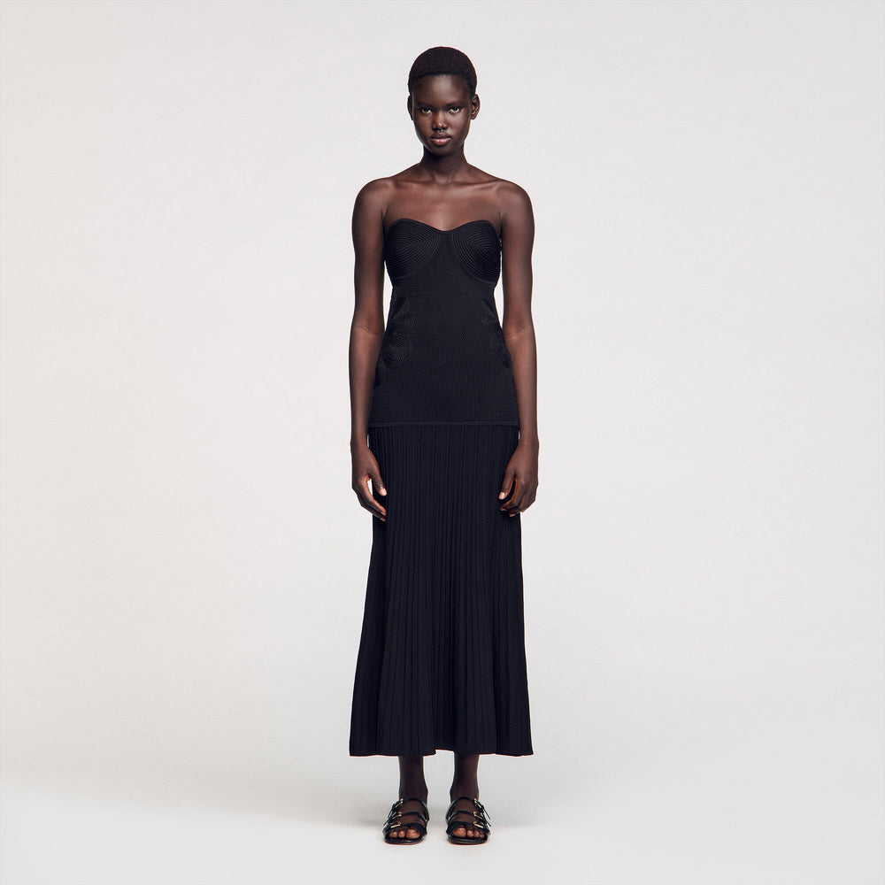 Sandro / Bustier knit dress Black