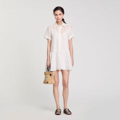 Sandro / Mini dress with lace details White