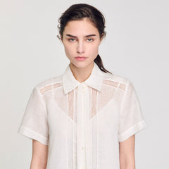 Sandro / Mini dress with lace details White