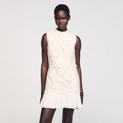 Sandro / Mini guipure dress Ecru