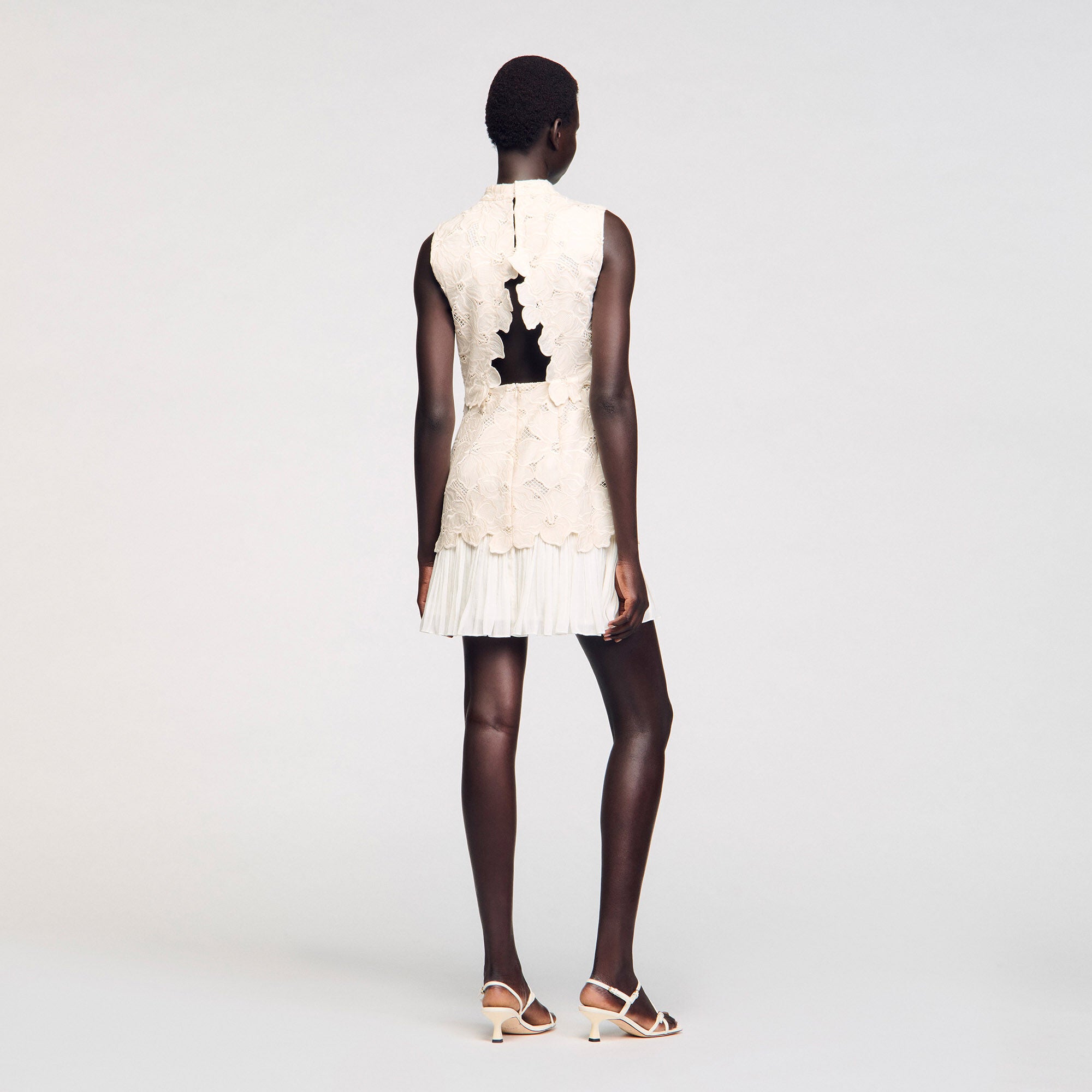 Sandro / Mini guipure dress Ecru