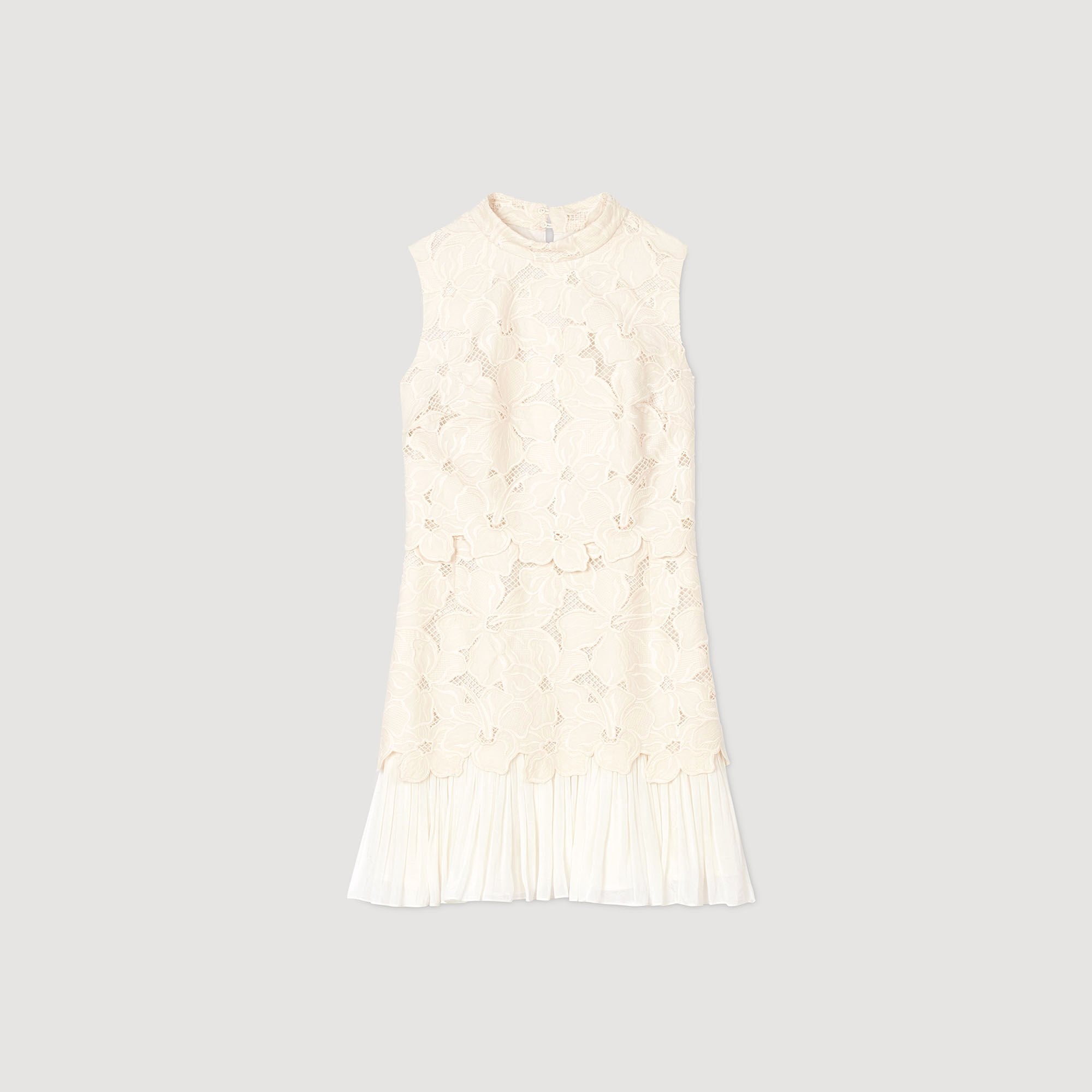 Sandro / Mini guipure dress Ecru