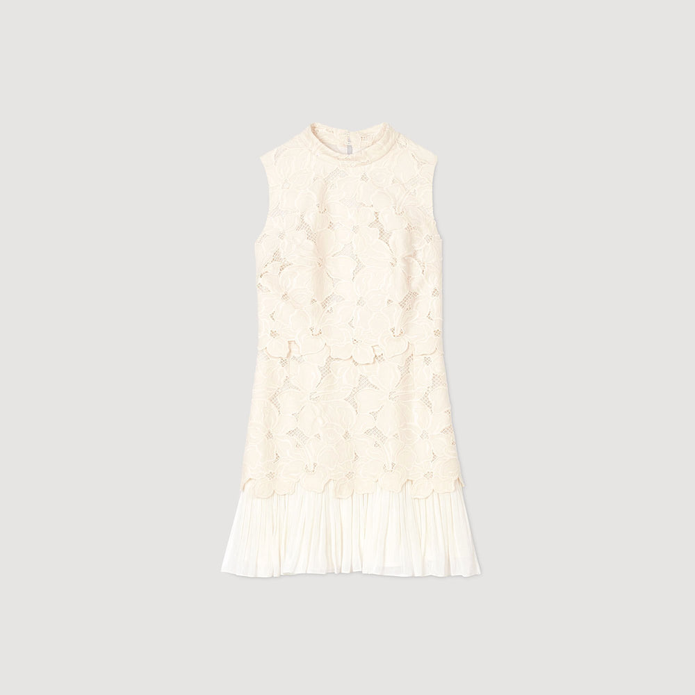 Sandro / Mini guipure dress Ecru
