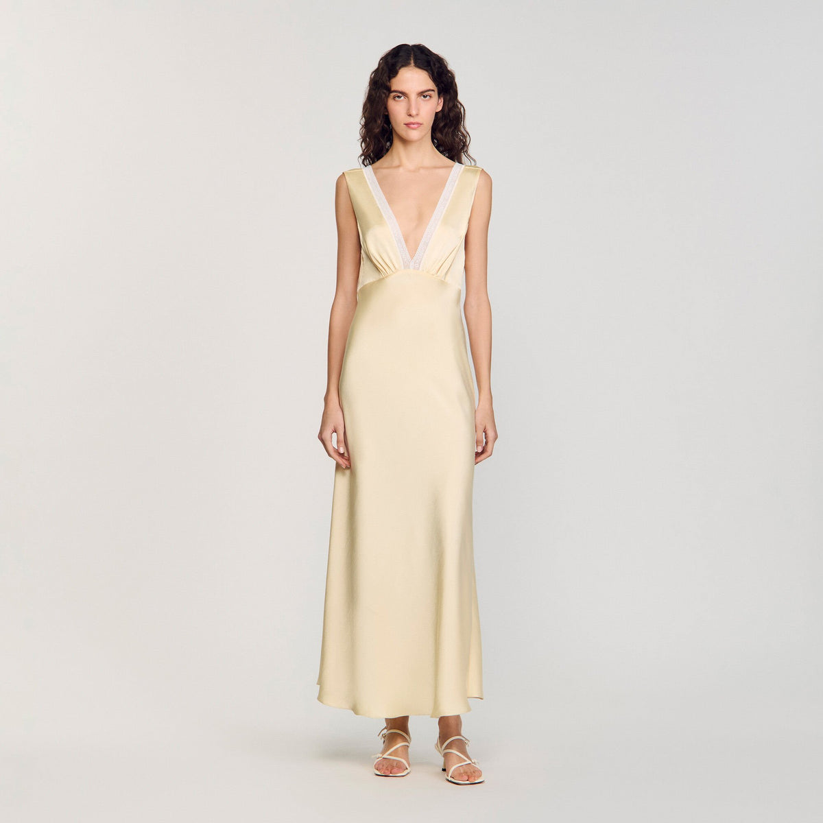 Sandro / Satin-effect maxi dress Yellow