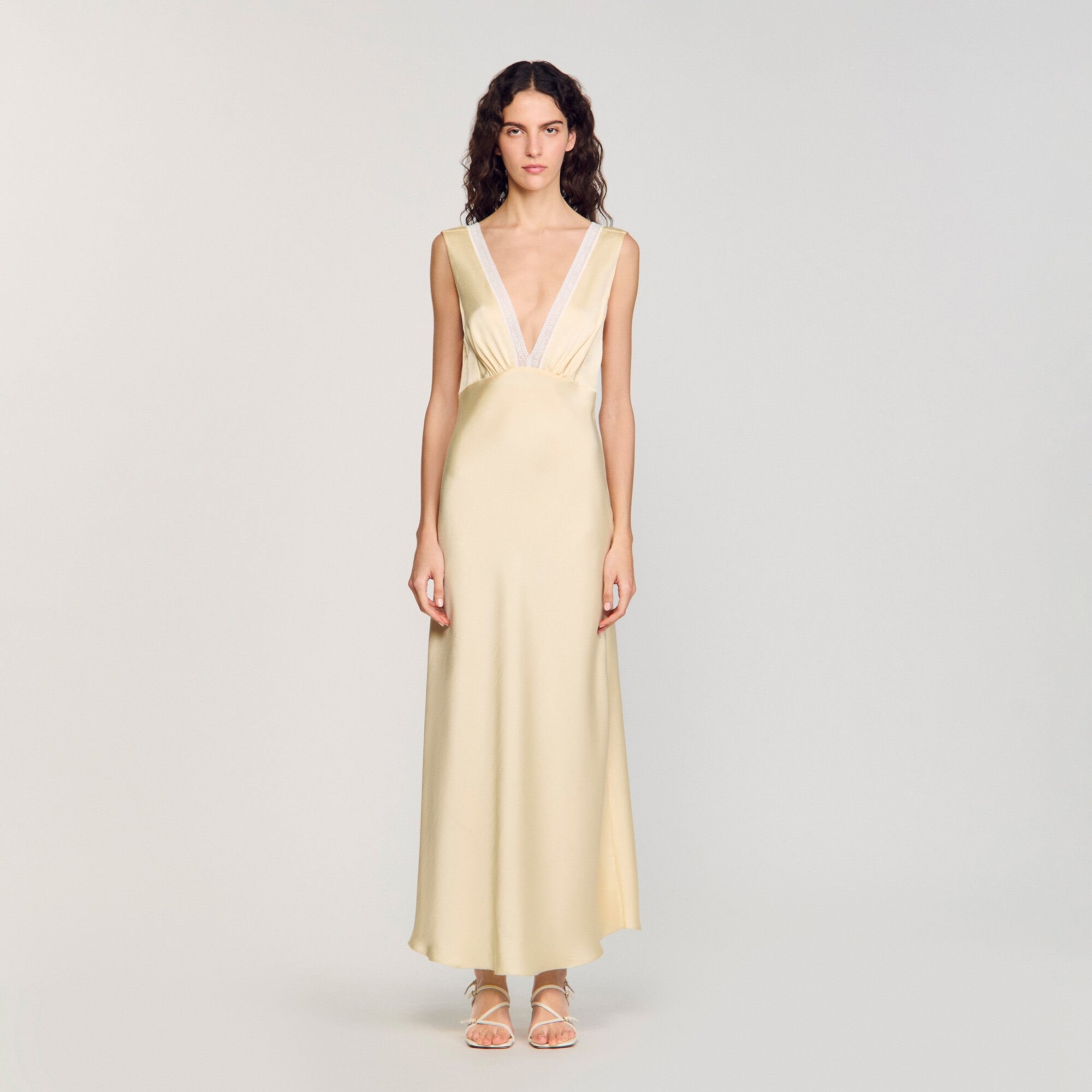 Sandro / Satin-effect maxi dress Yellow