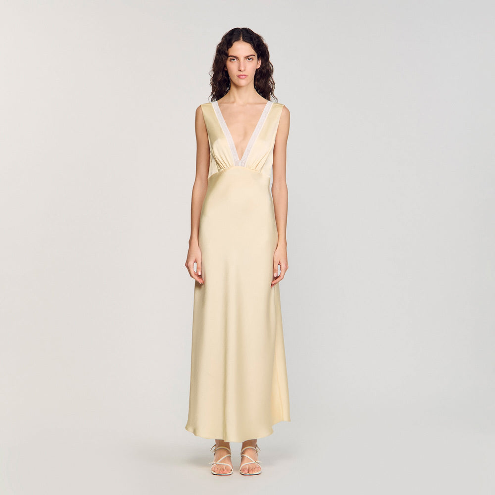 Sandro / Satin-effect maxi dress Yellow