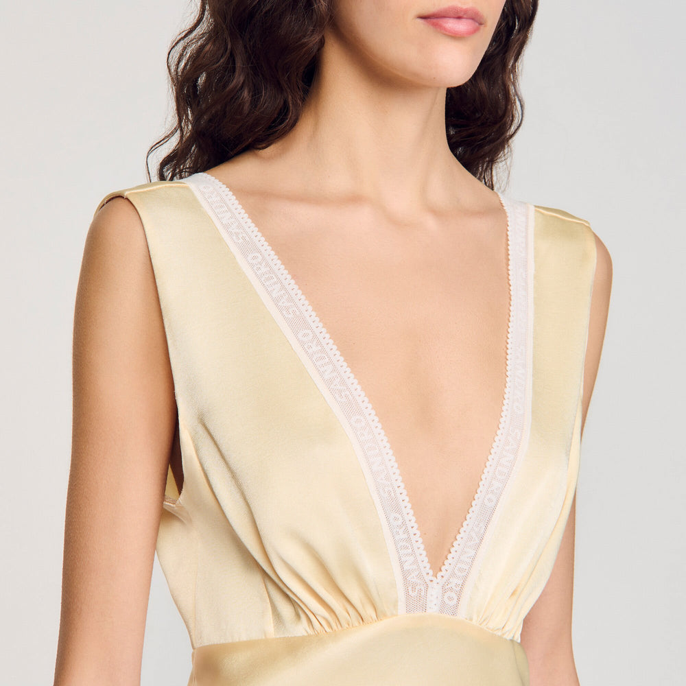 Sandro / Satin-effect maxi dress Yellow
