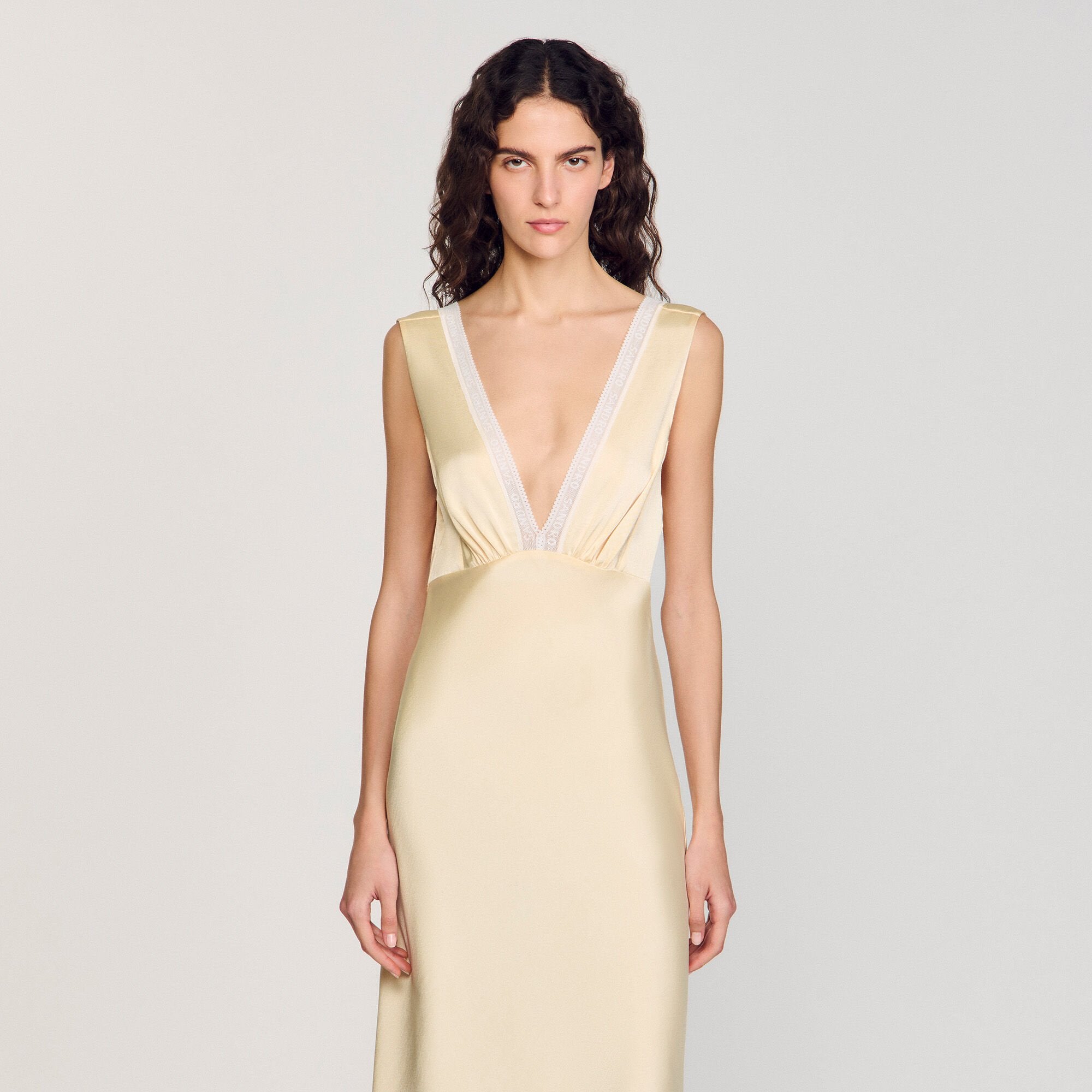 Sandro / Satin-effect maxi dress Yellow