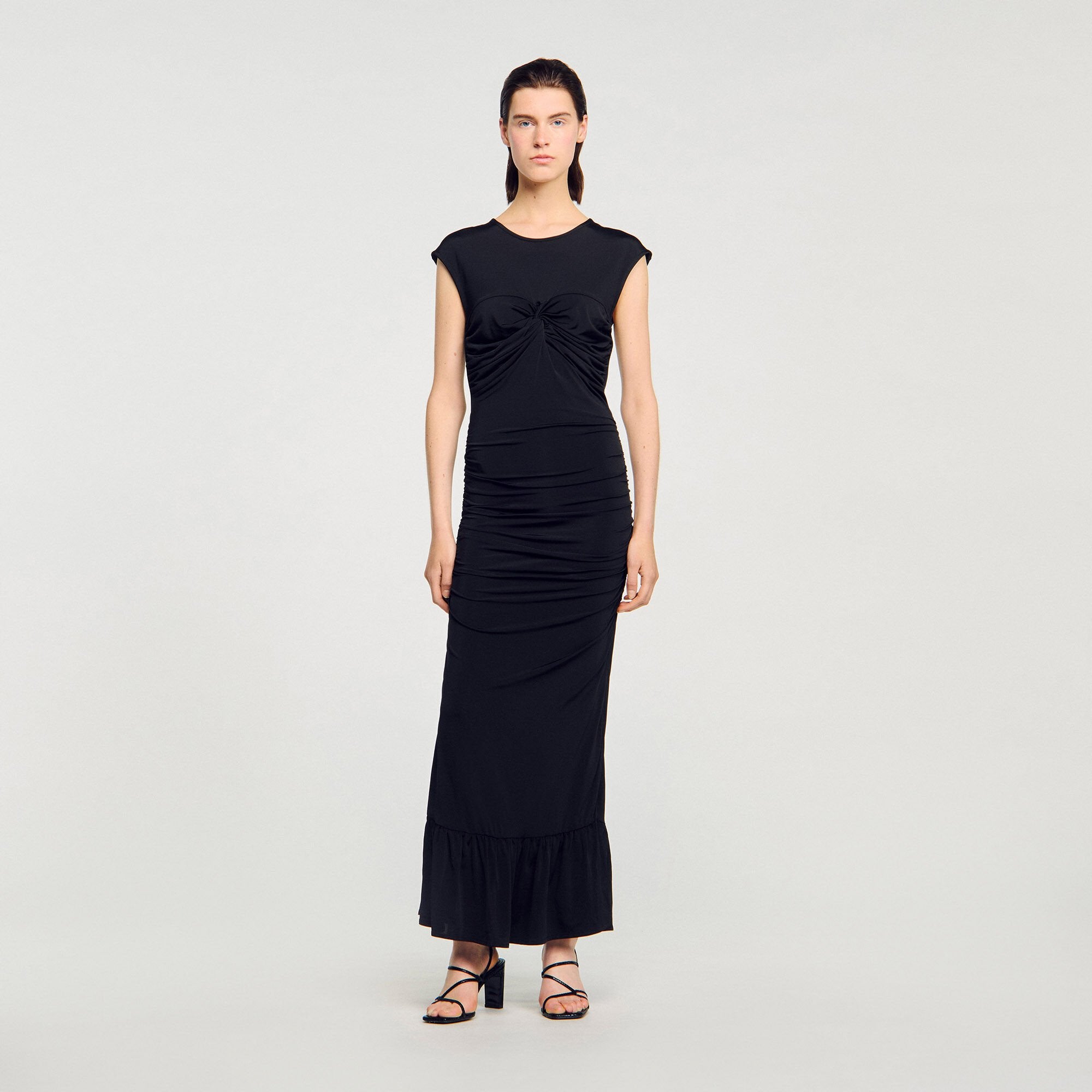 Sandro / Draped maxi dress Black