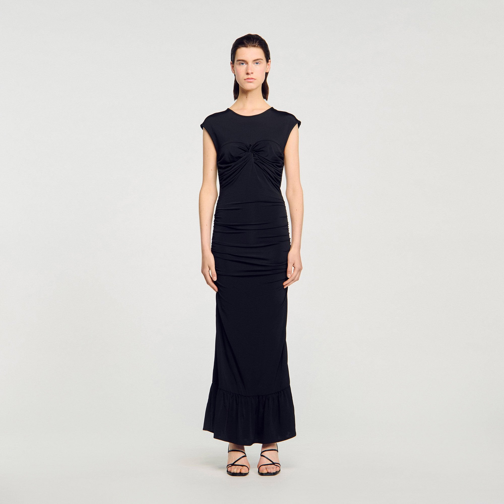 Sandro / Draped maxi dress Black