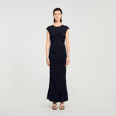 Sandro / Draped maxi dress Black