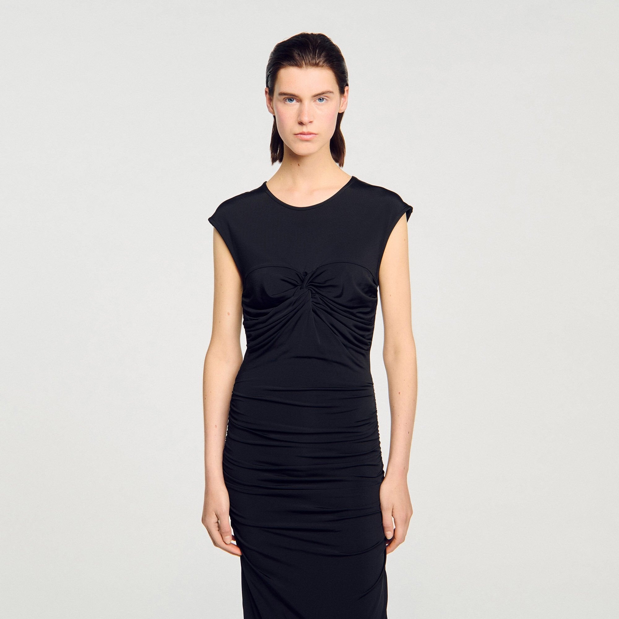 Sandro / Draped maxi dress Black