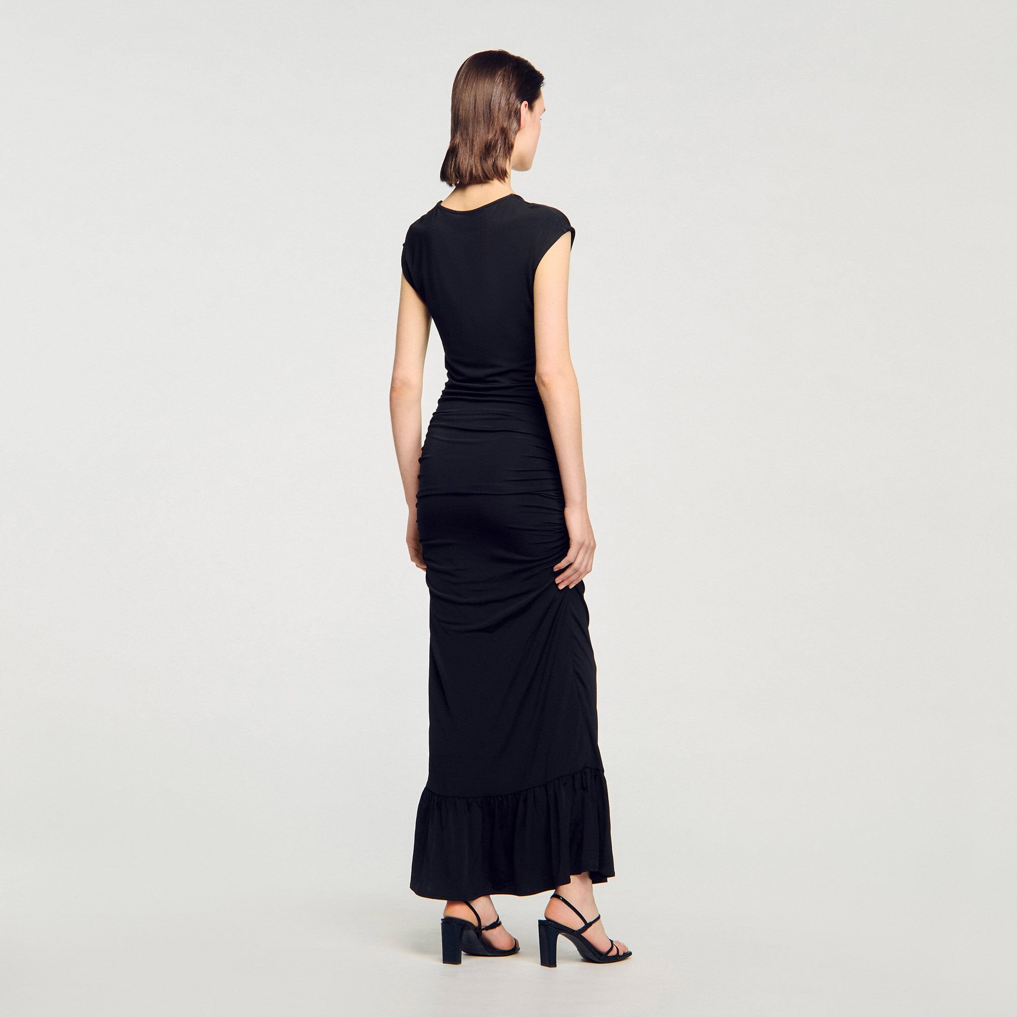 Sandro / Draped maxi dress Black
