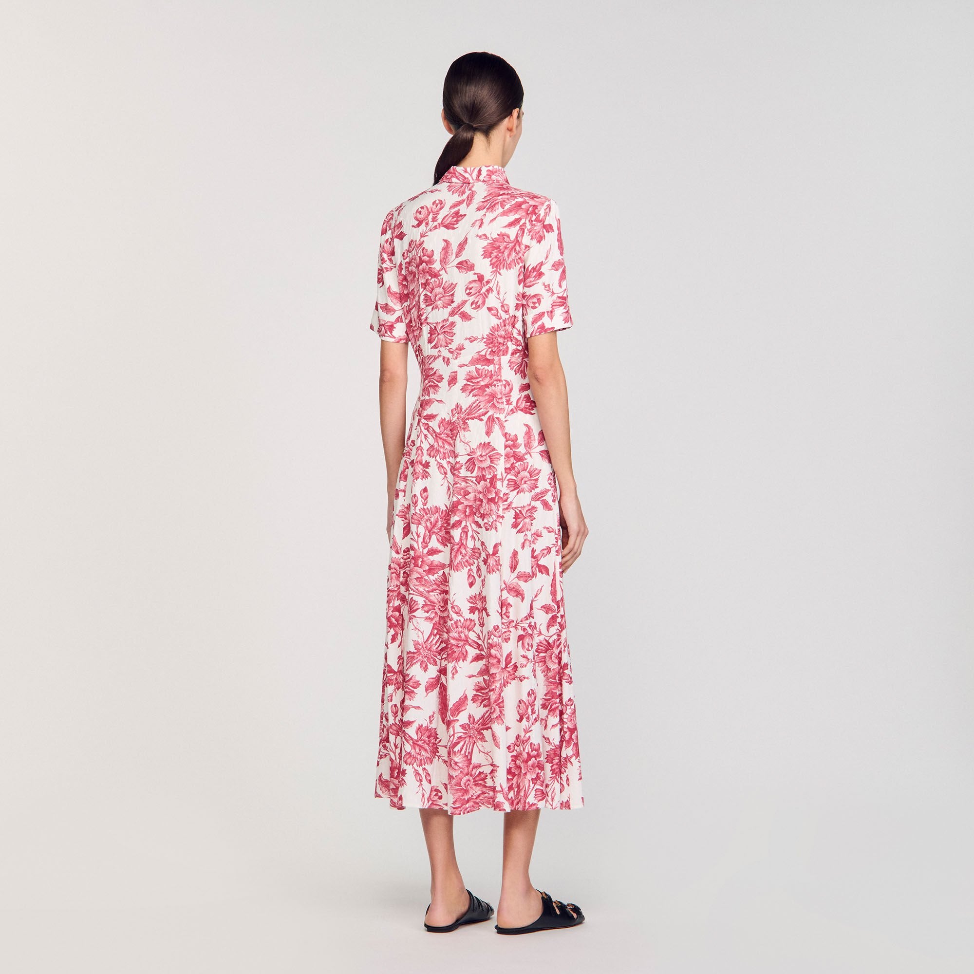 Sandro / Floral patterned maxi dress White / Red