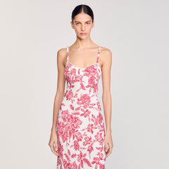Sandro / Floral print maxi dress White / Red