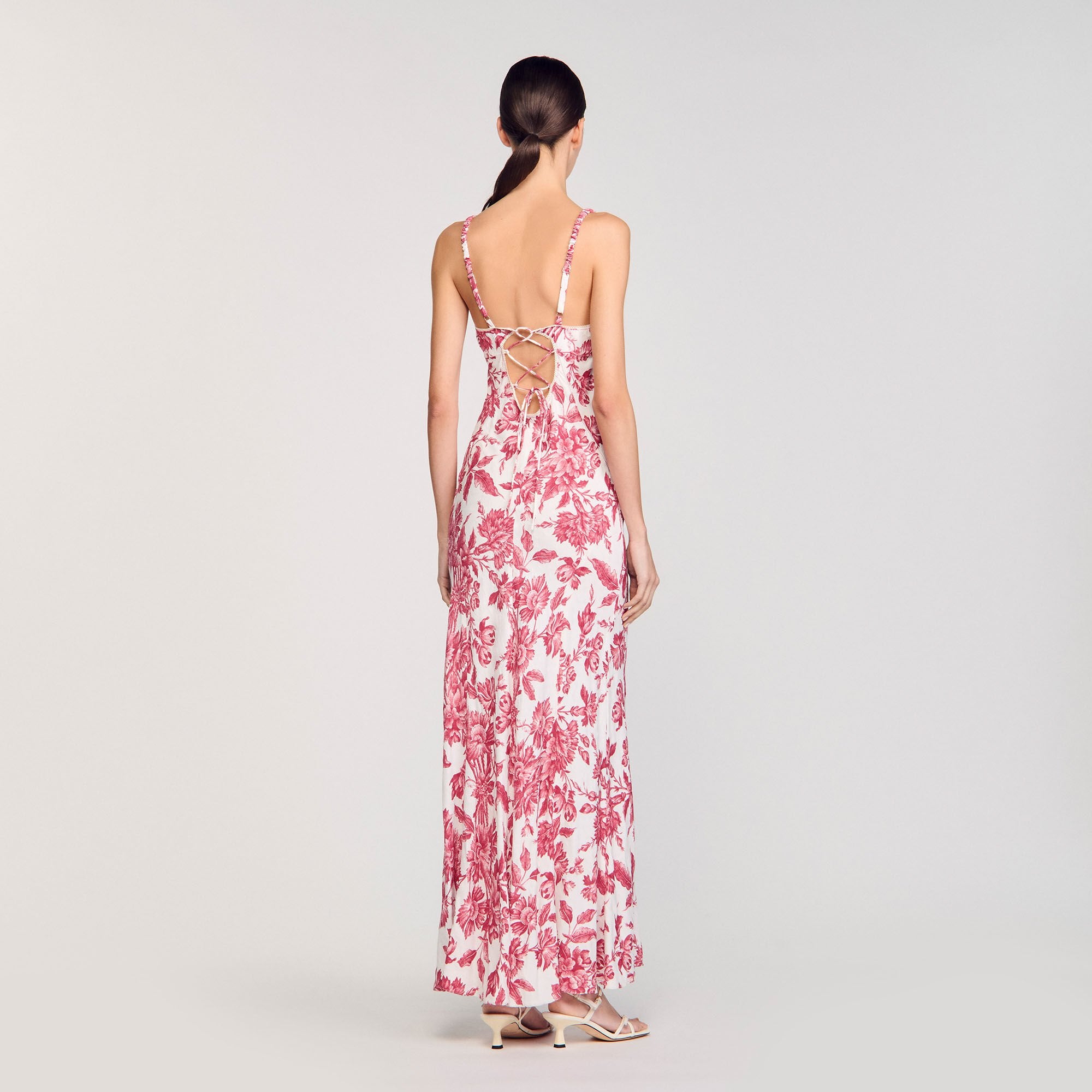 Sandro / Floral print maxi dress White / Red