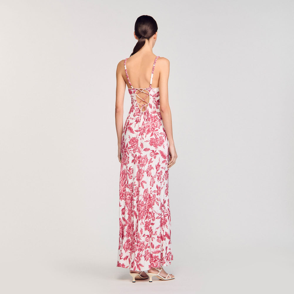 Sandro / Floral print maxi dress White / Red