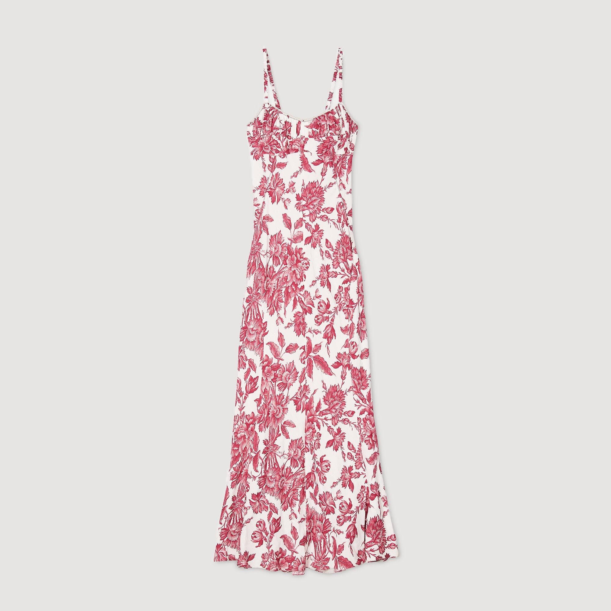 Sandro / Floral print maxi dress White / Red