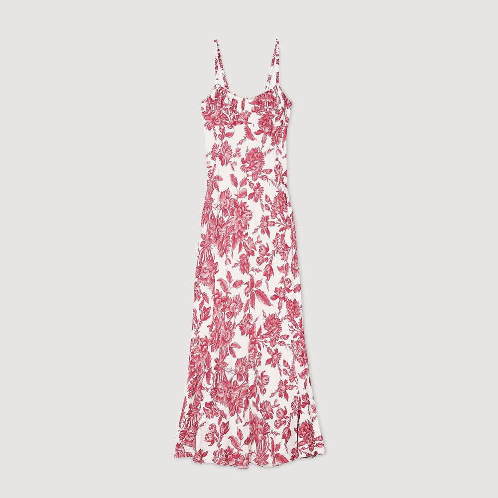 Sandro / Floral print maxi dress White / Red
