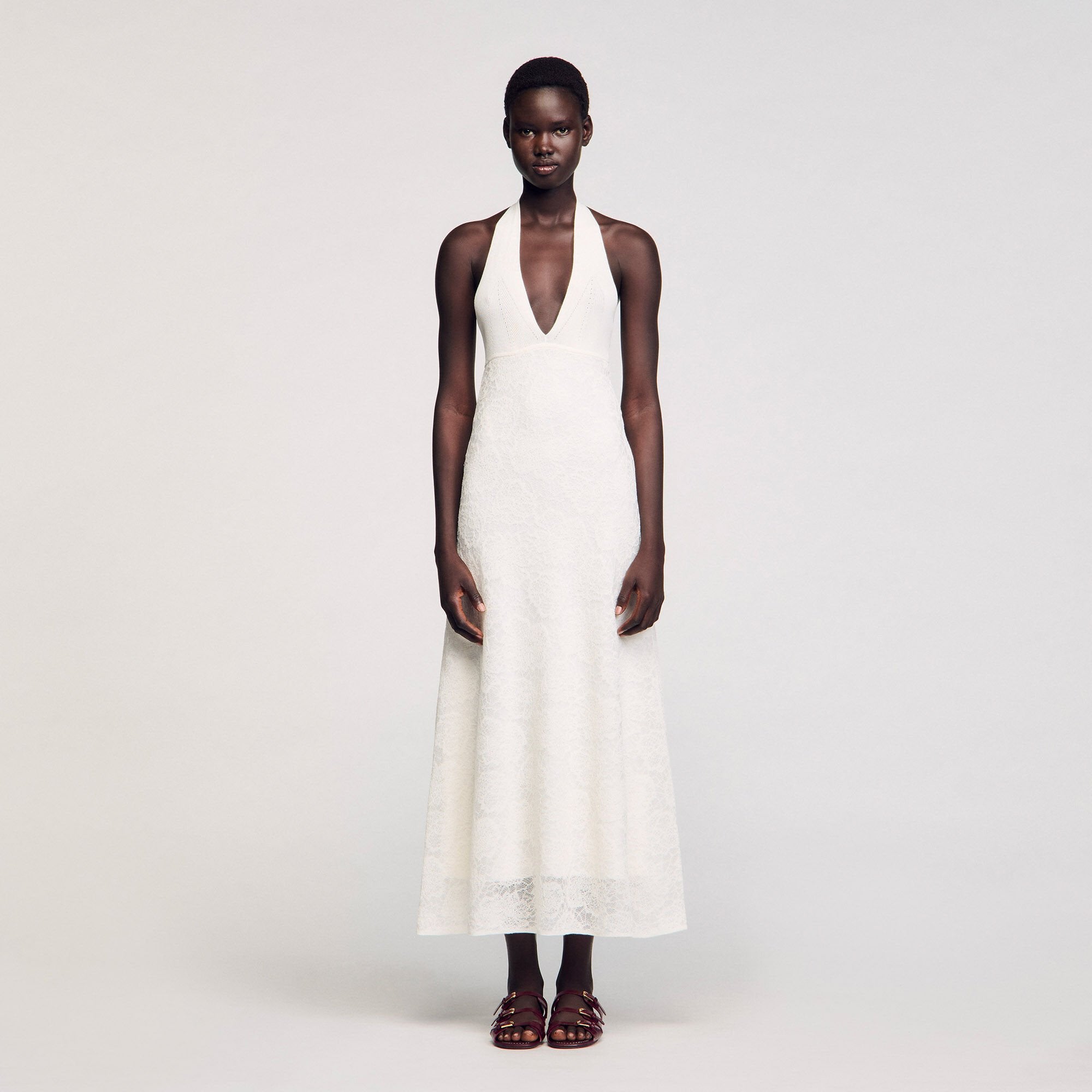 Sandro / Maxi knit dress White