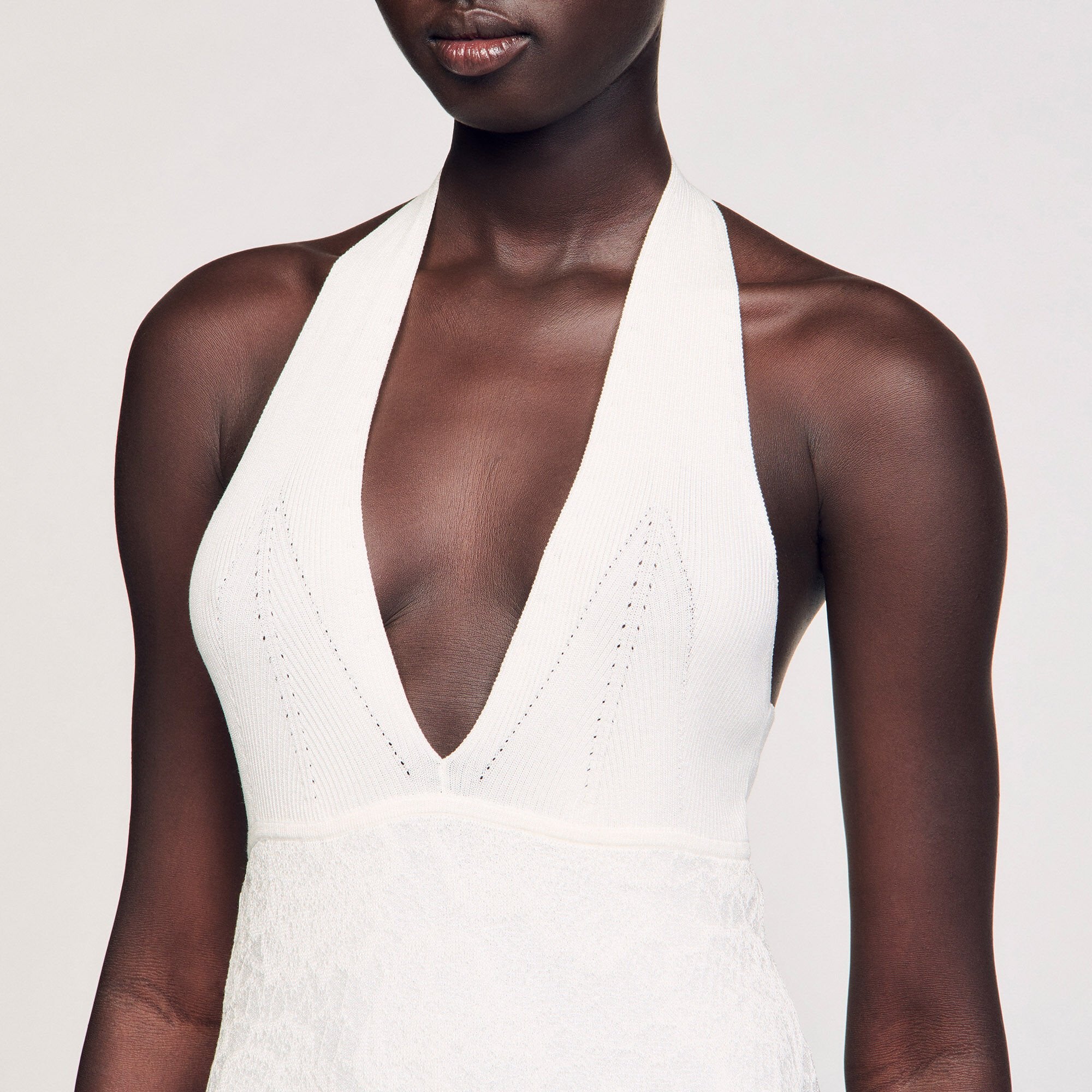 Sandro / Maxi knit dress White