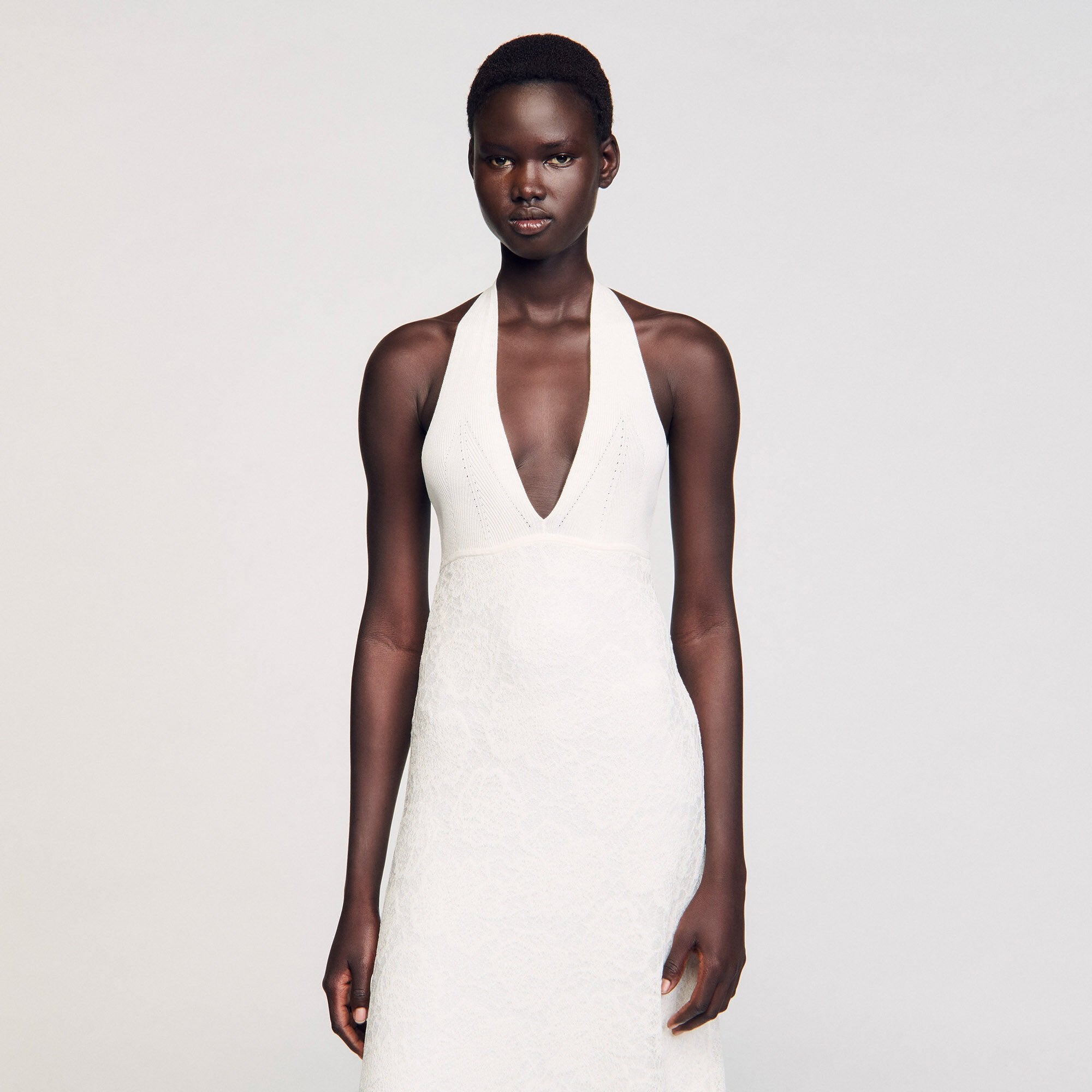 Sandro / Maxi knit dress White