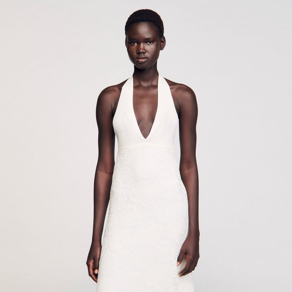Sandro / Maxi knit dress White