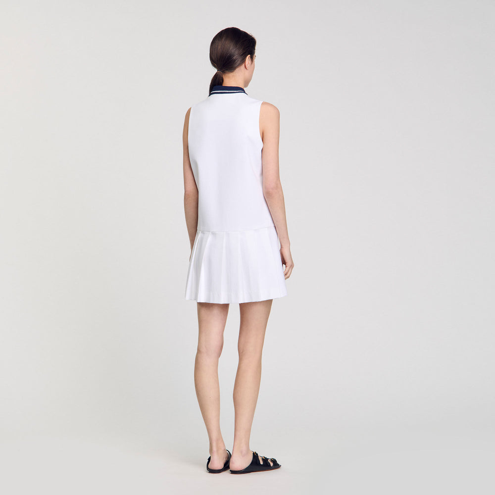 Sandro / Mini dress with contrasting collar White