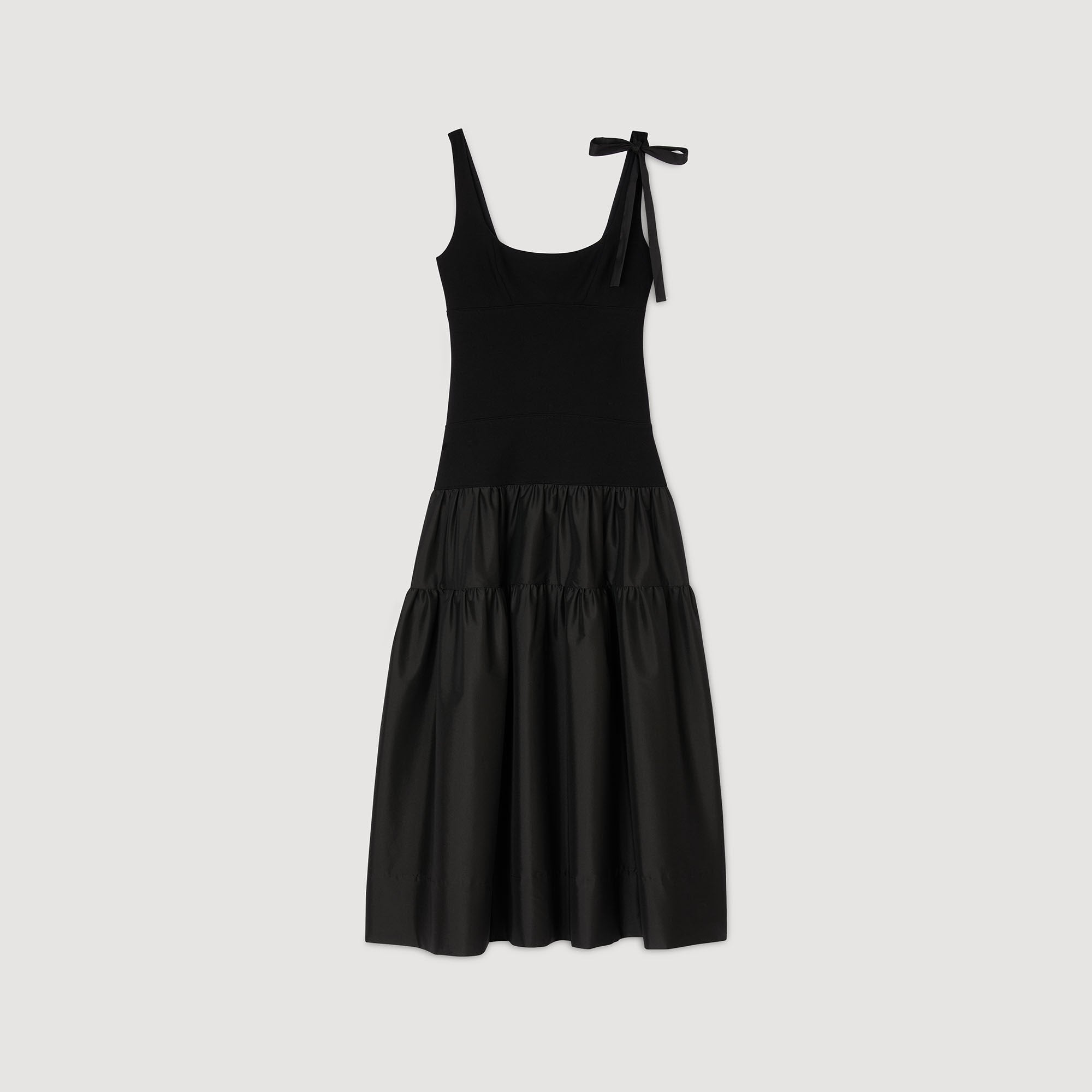 Sandro / Maxi dual-material dress Black