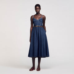 Sandro / Midi denim dress Blue Jean