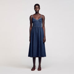 Sandro / Midi denim dress Blue Jean