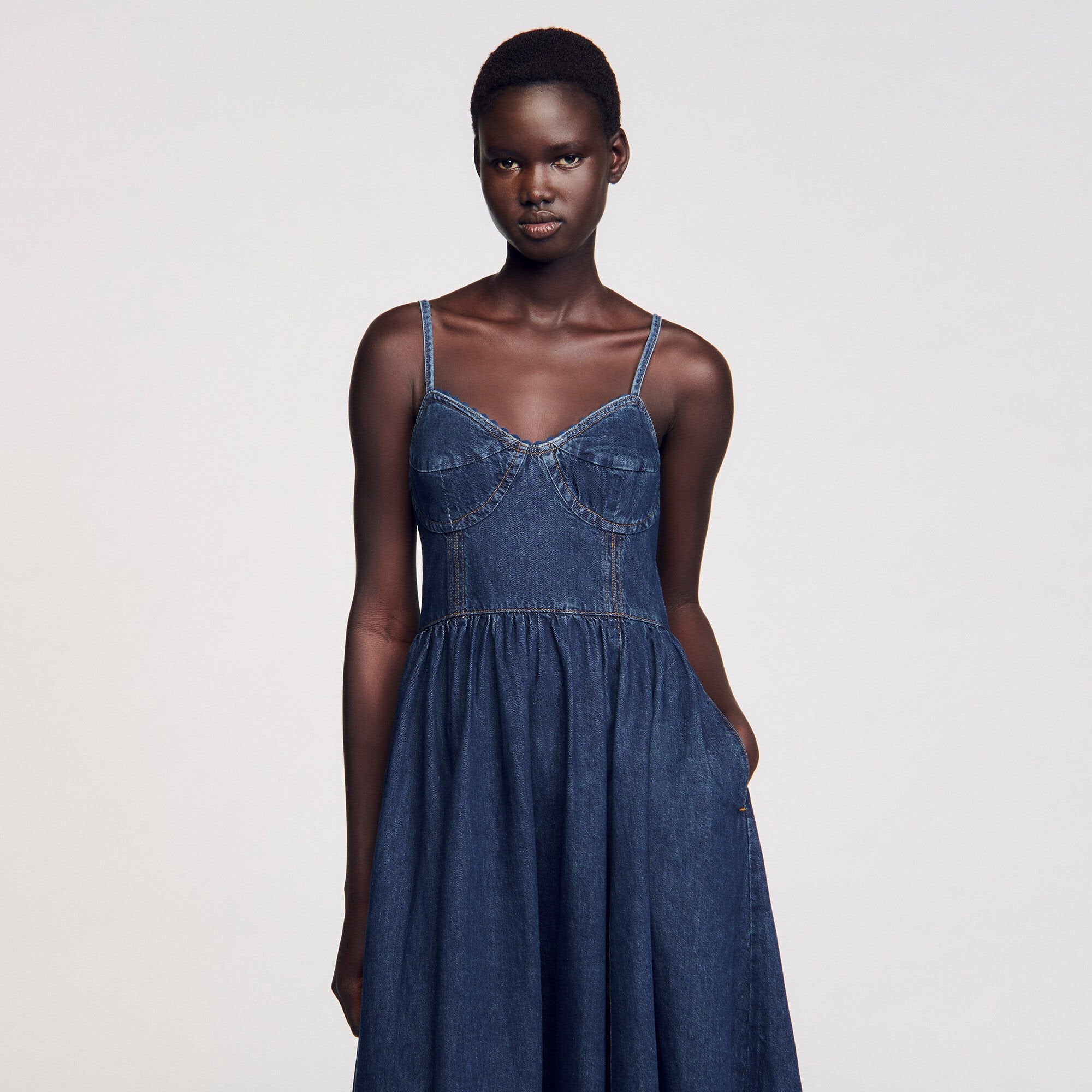 Sandro / Midi denim dress Blue Jean