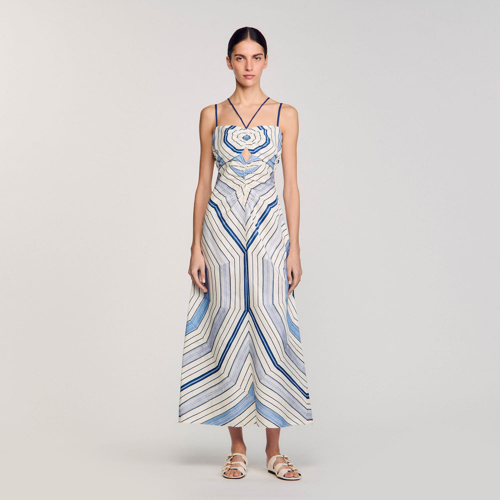 Sandro / Spiral-motif maxi dress Sky Blue