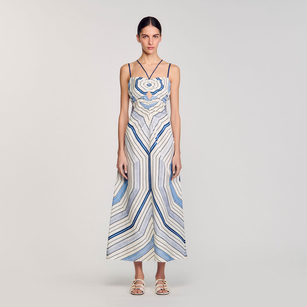 Sandro / Spiral-motif maxi dress Sky Blue