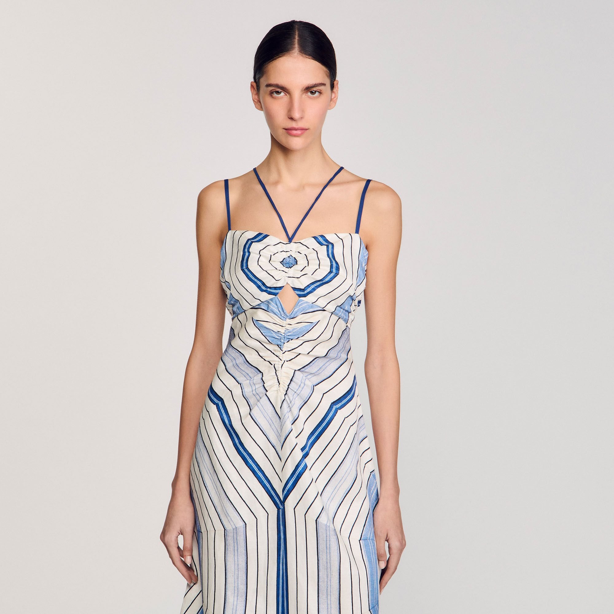 Sandro / Spiral-motif maxi dress Sky Blue