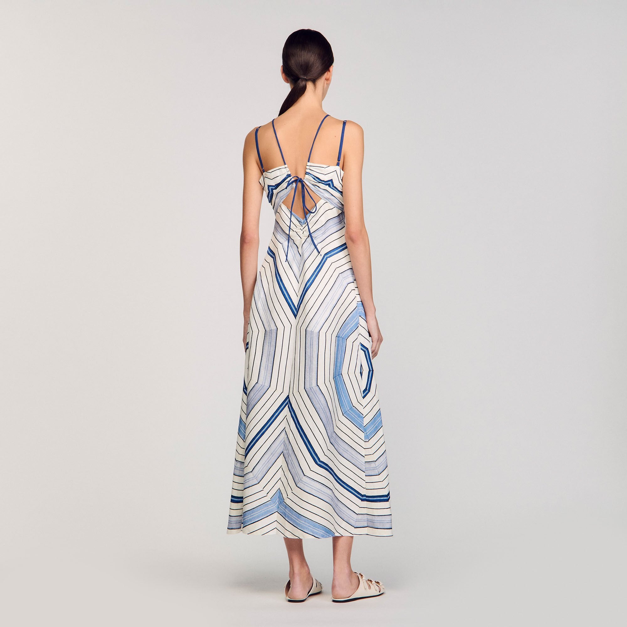 Sandro / Spiral-motif maxi dress Sky Blue