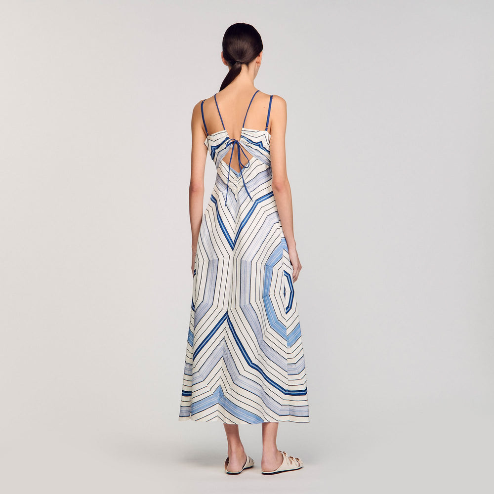 Sandro / Spiral-motif maxi dress Sky Blue