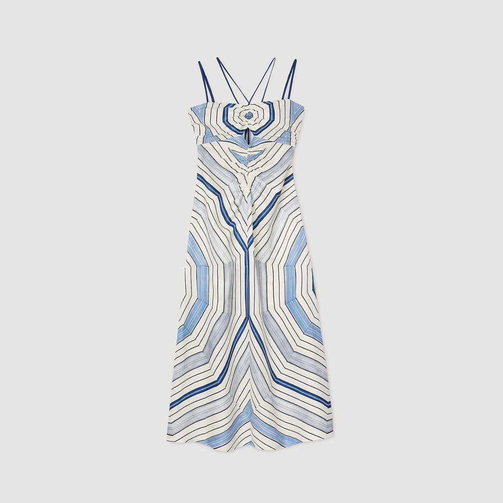 Sandro / Spiral-motif maxi dress Sky Blue