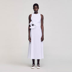 Sandro / Ruffled sleeveless maxi dress White