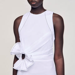 Sandro / Ruffled sleeveless maxi dress White