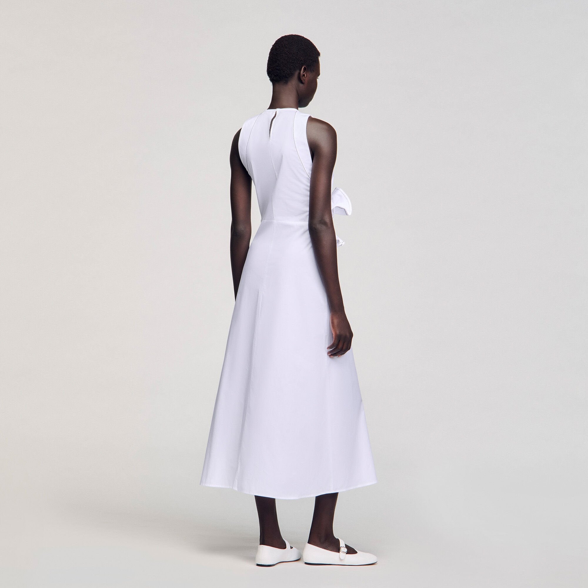 Sandro / Ruffled sleeveless maxi dress White