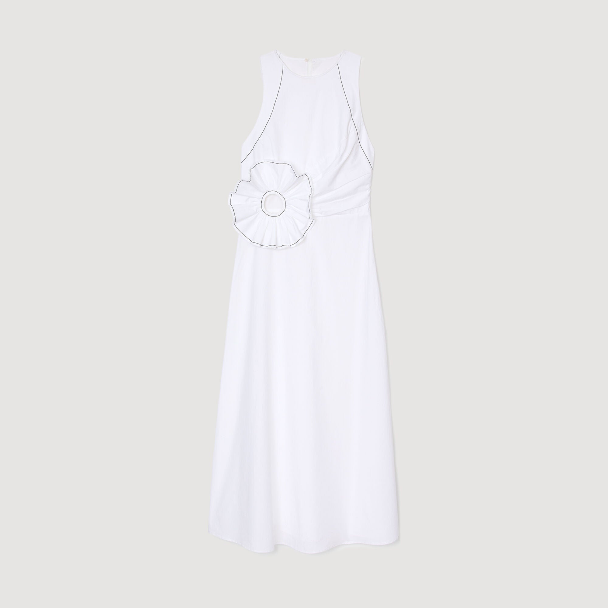Sandro / Ruffled sleeveless maxi dress White