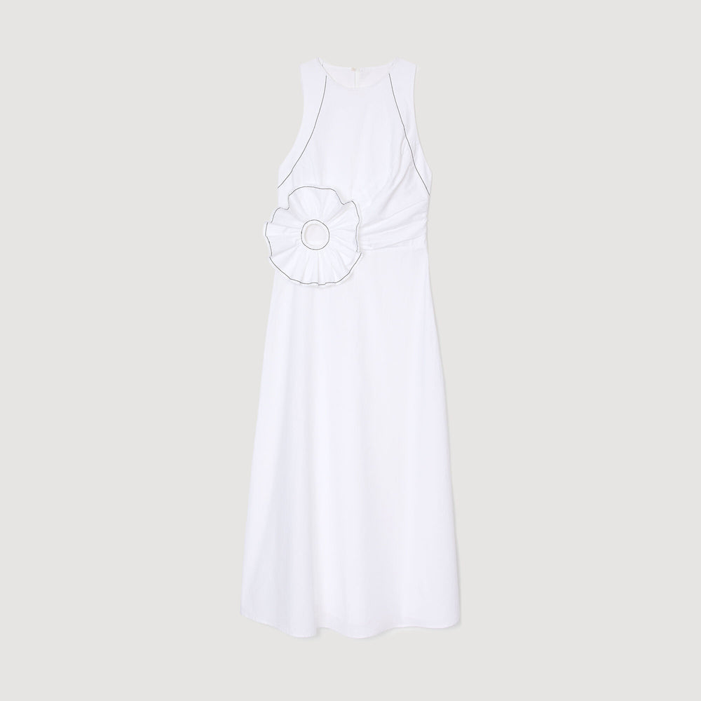 Sandro / Ruffled sleeveless maxi dress White